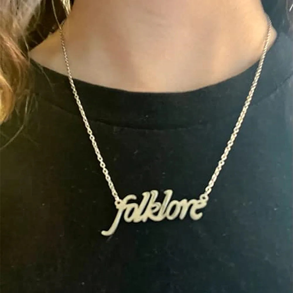 Reputation Singer Taylor Signature Necklace Inspired Music Lover Fan Gifts All Too Well Folklore SWIFTIE Outfit Jewelry Fearless