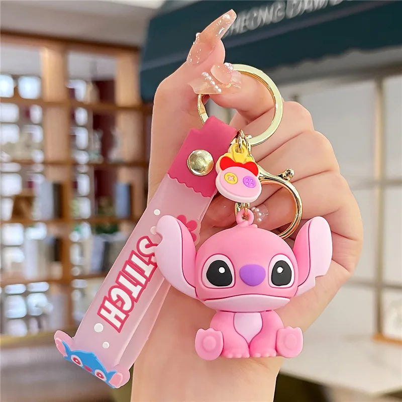 Cartoon Anime Disney Keychain Mickey Mouse Minnie Lilo &amp; Stitch New Keyring Key Chain Car Pendant Kids Toys Gifts Wholesale