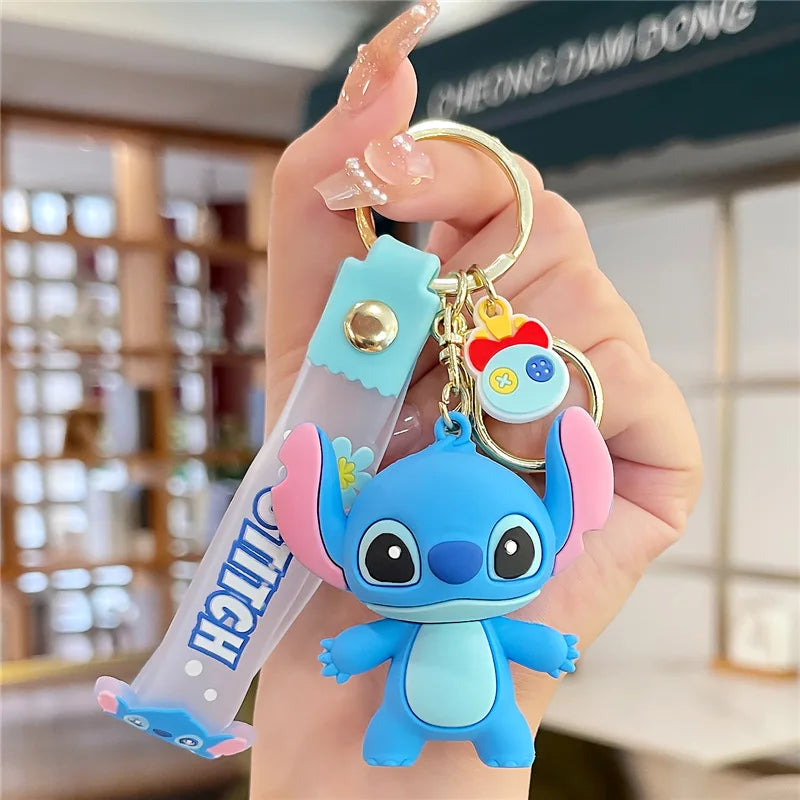 Cartoon Anime Disney Keychain Mickey Mouse Minnie Lilo &amp; Stitch New Keyring Key Chain Car Pendant Kids Toys Gifts Wholesale