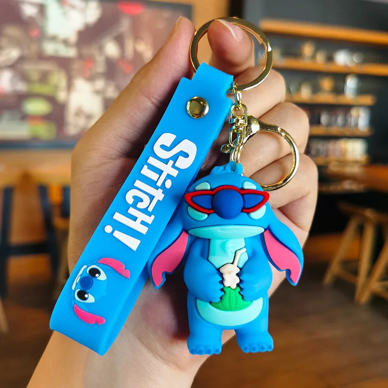 Cartoon Anime Disney Keychain Mickey Mouse Minnie Lilo &amp; Stitch New Keyring Key Chain Car Pendant Kids Toys Gifts Wholesale