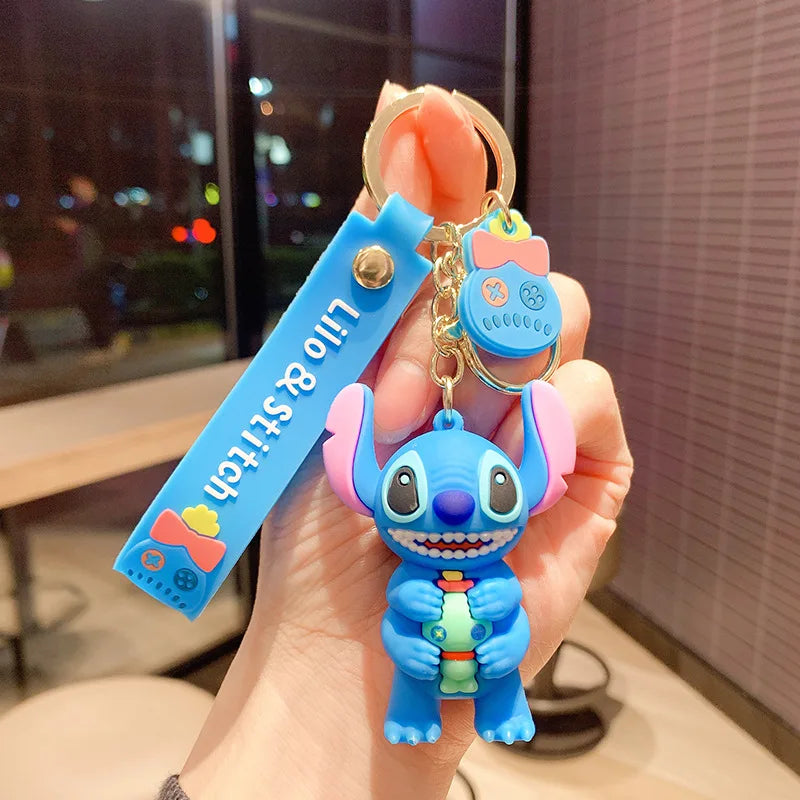 Cartoon Anime Disney Keychain Mickey Mouse Minnie Lilo &amp; Stitch New Keyring Key Chain Car Pendant Kids Toys Gifts Wholesale