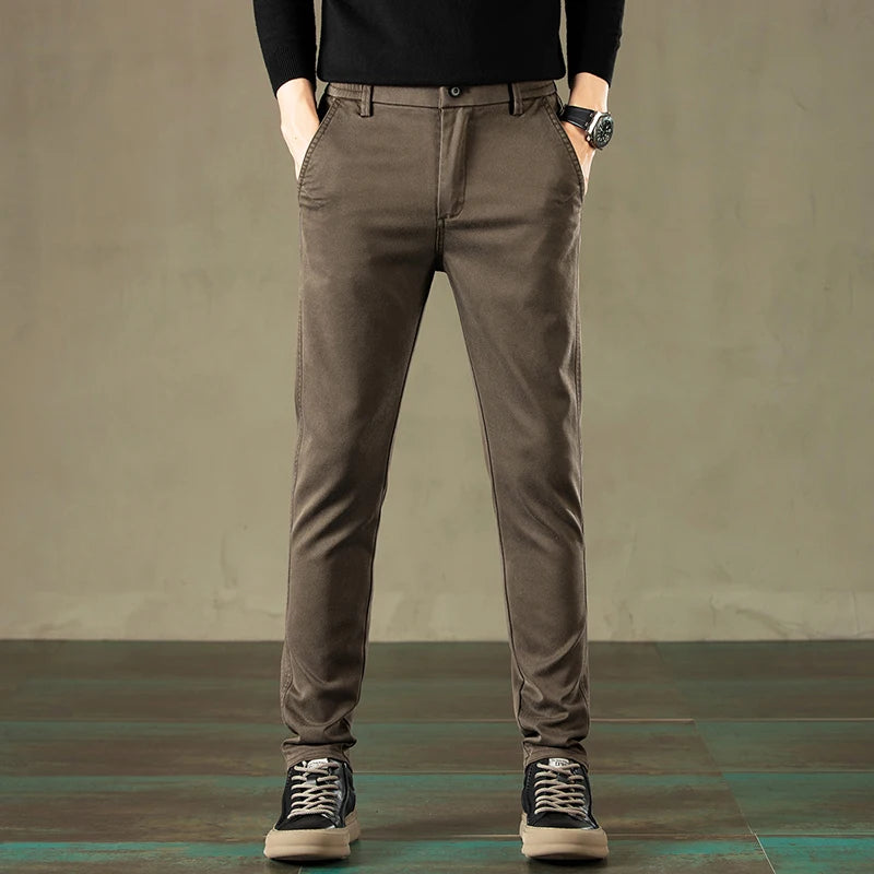 New Casual Pants for Business Classic Slim Trousers for Men