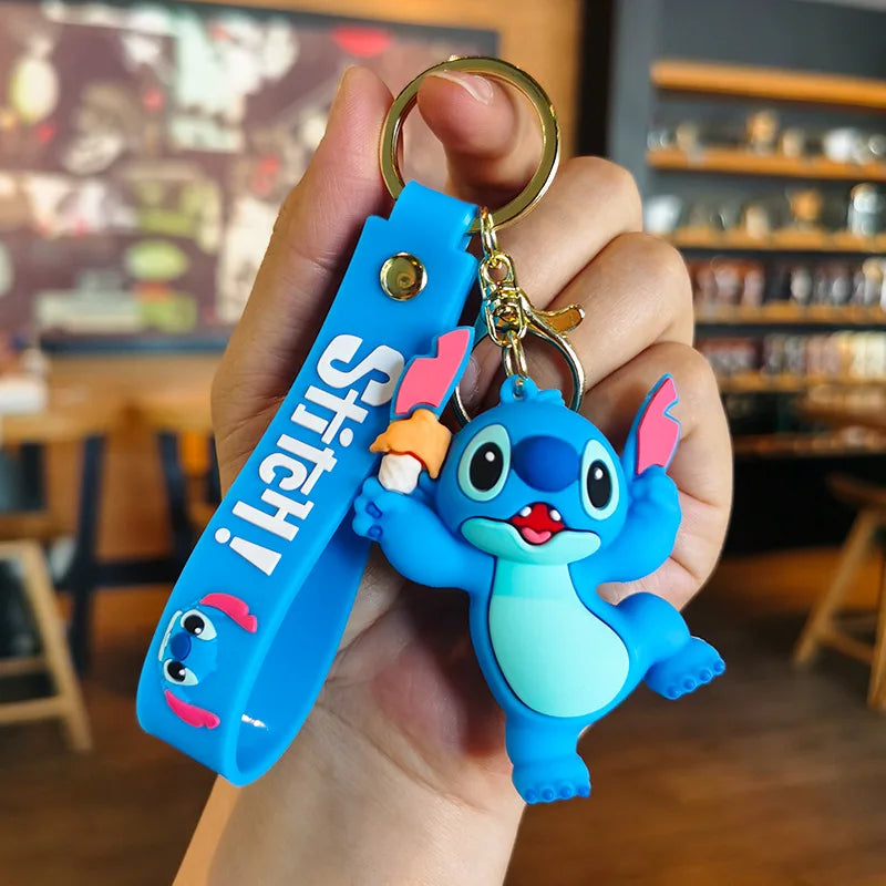 Cartoon Anime Disney Keychain Mickey Mouse Minnie Lilo &amp; Stitch New Keyring Key Chain Car Pendant Kids Toys Gifts Wholesale