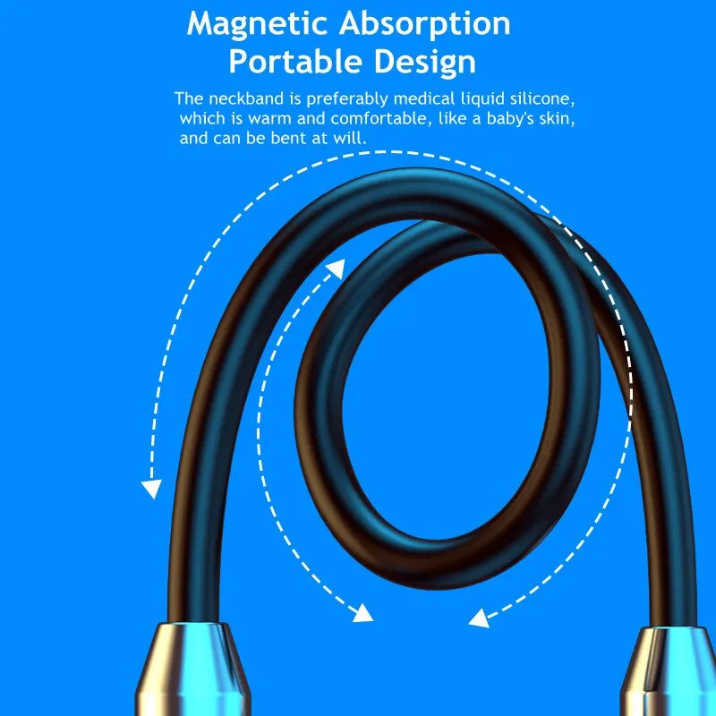 Wireless Headphone Earbud Bluetooth 5.0 Neckband Earphones Silicone Hifi 9D Stereo Sports Headset Halter Waterproof Magnetic Earbud