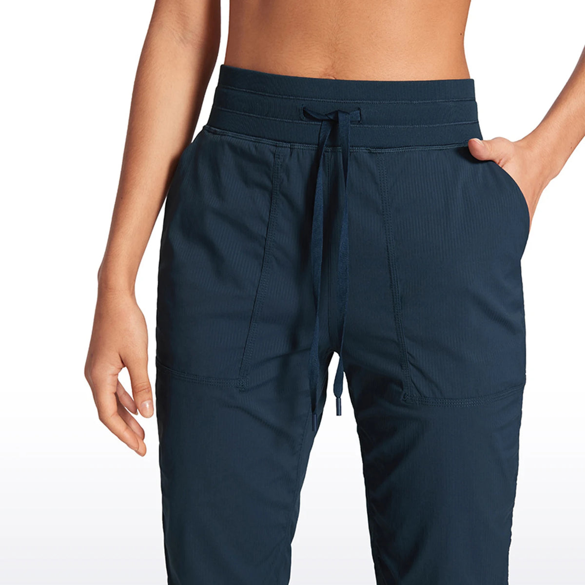 CRZ YOGA Lightweight Workout Pants for Women Casual Ruched Straight Leg Pants Work Gym Athletic Pants with Pockets