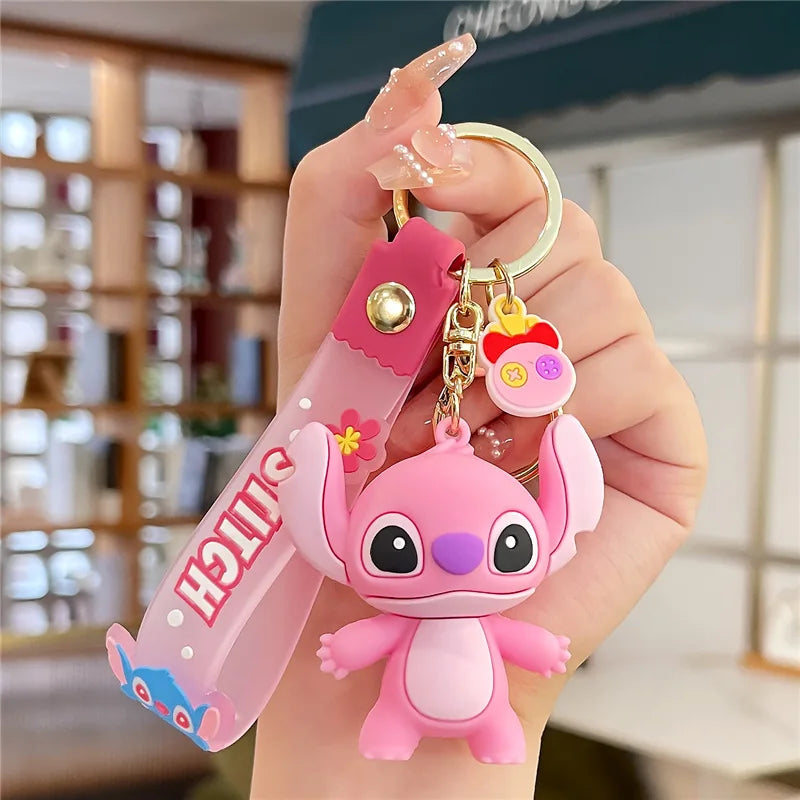 Cartoon Anime Disney Keychain Mickey Mouse Minnie Lilo &amp; Stitch New Keyring Key Chain Car Pendant Kids Toys Gifts Wholesale