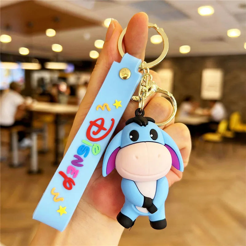 Cartoon Anime Disney Keychain Mickey Mouse Minnie Lilo &amp; Stitch Keyring Key Chain Car Pendant Kids Toys Gifts Wholesale
