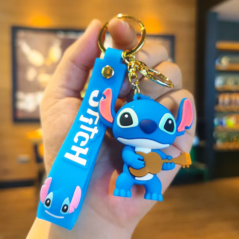 Cartoon Anime Disney Keychain Mickey Mouse Minnie Lilo &amp; Stitch New Keyring Key Chain Car Pendant Kids Toys Gifts Wholesale