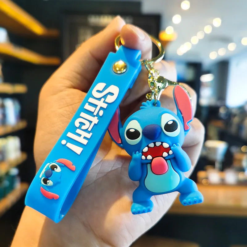 Cartoon Anime Disney Keychain Mickey Mouse Minnie Lilo &amp; Stitch New Keyring Key Chain Car Pendant Kids Toys Gifts Wholesale