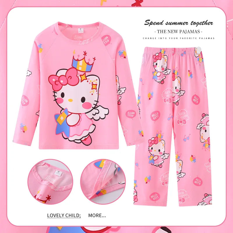 New Children Pyjamas Elsa nighty Girls Sets Kid Mermaid Home Wear Travel Pink nightwear Minnie Casual Sleepwear Suit
