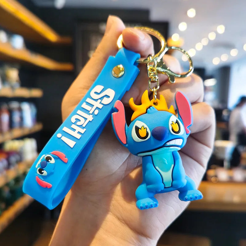 Cartoon Anime Disney Keychain Mickey Mouse Minnie Lilo &amp; Stitch Keyring Key Chain Car Pendant Kids Toys Gifts Wholesale