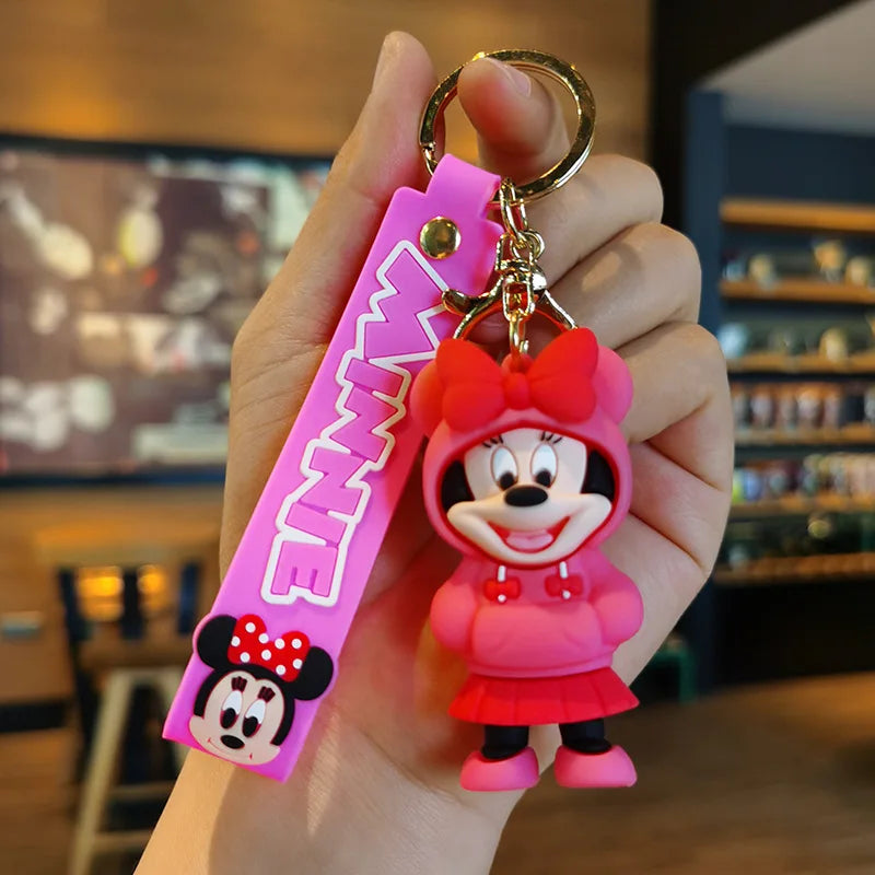 Cartoon Anime Disney Keychain Mickey Mouse Minnie Lilo &amp; Stitch New Keyring Key Chain Car Pendant Kids Toys Gifts Wholesale