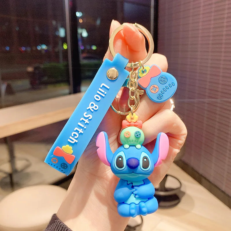 Cartoon Anime Disney Keychain Mickey Mouse Minnie Lilo &amp; Stitch New Keyring Key Chain Car Pendant Kids Toys Gifts Wholesale