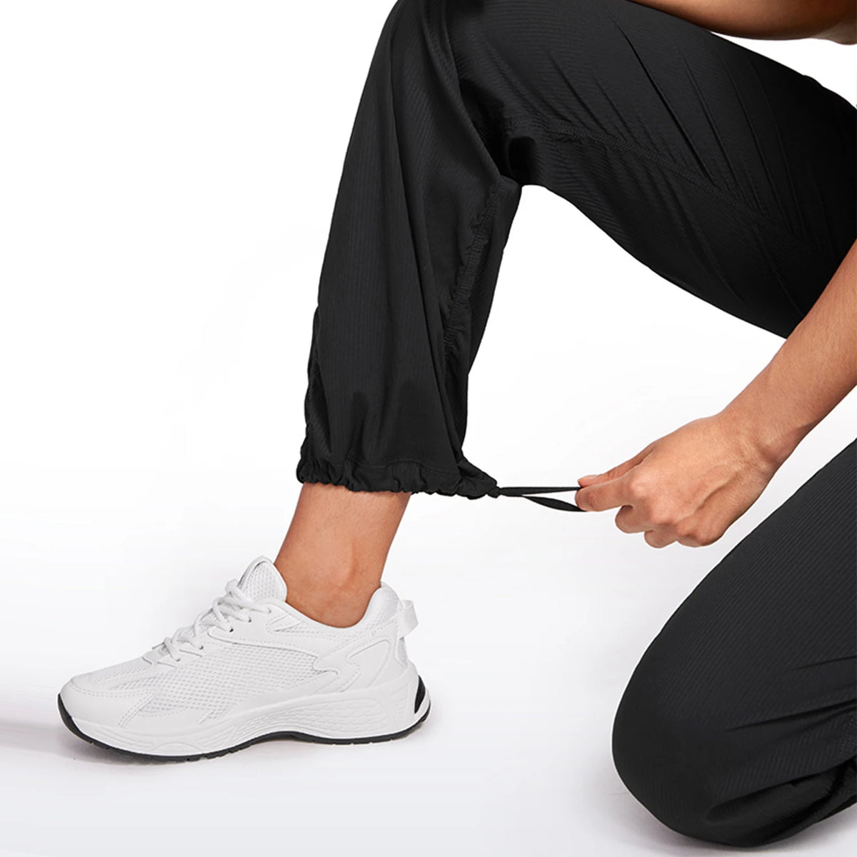 CRZ YOGA Lightweight Workout Pants for Women Casual Ruched Straight Leg Pants Work Gym Athletic Pants with Pockets