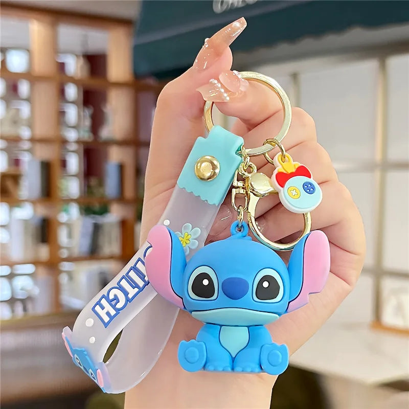 Cartoon Anime Disney Keychain Mickey Mouse Minnie Lilo &amp; Stitch New Keyring Key Chain Car Pendant Kids Toys Gifts Wholesale