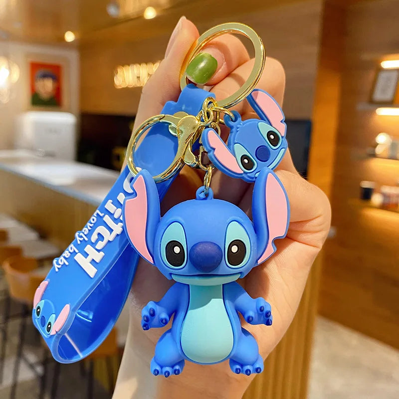 Cartoon Anime Disney Keychain Mickey Mouse Minnie Lilo &amp; Stitch New Keyring Key Chain Car Pendant Kids Toys Gifts Wholesale