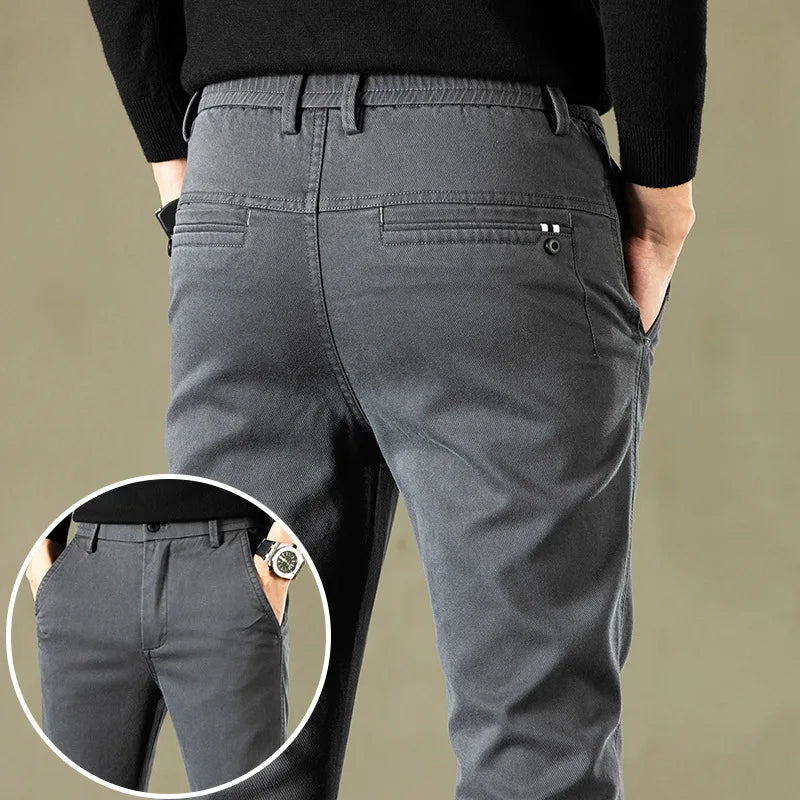 New Casual Pants for Business Classic Slim Trousers for Men
