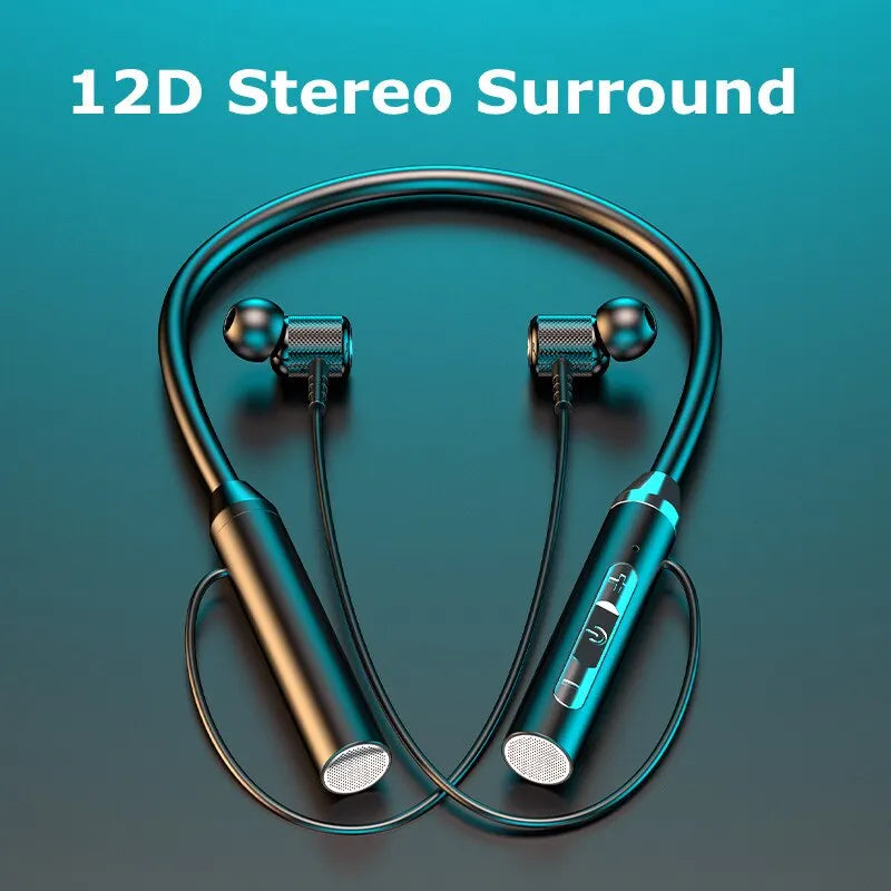 Wireless Headphone Earbud Bluetooth 5.0 Neckband Earphones Silicone Hifi 9D Stereo Sports Headset Halter Waterproof Magnetic Earbud