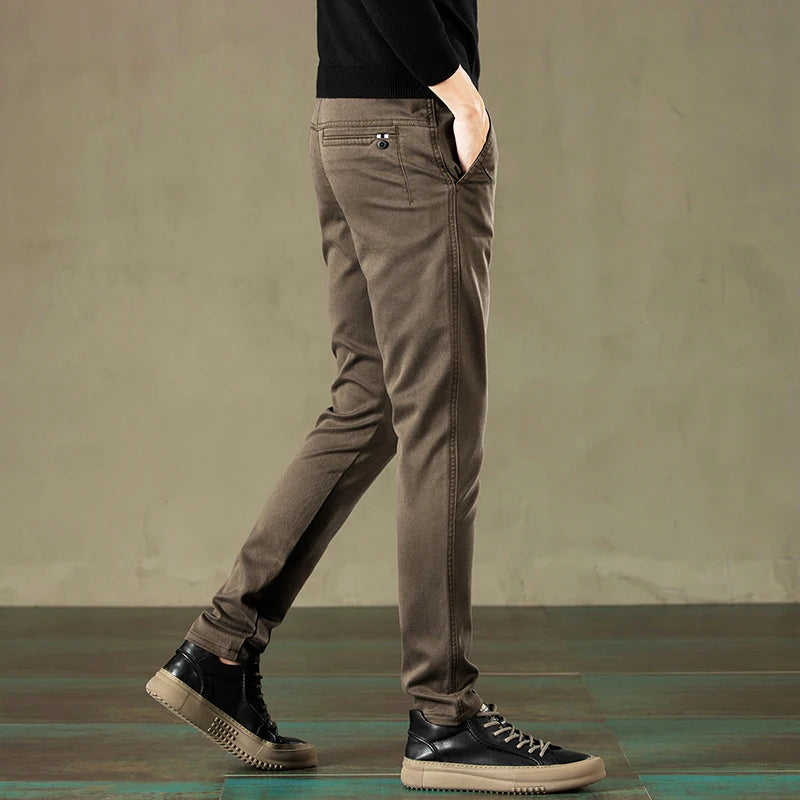New Casual Pants for Business Classic Slim Trousers for Men