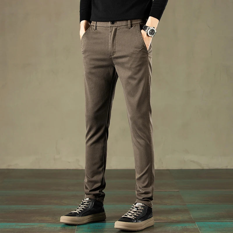 New Casual Pants for Business Classic Slim Trousers for Men