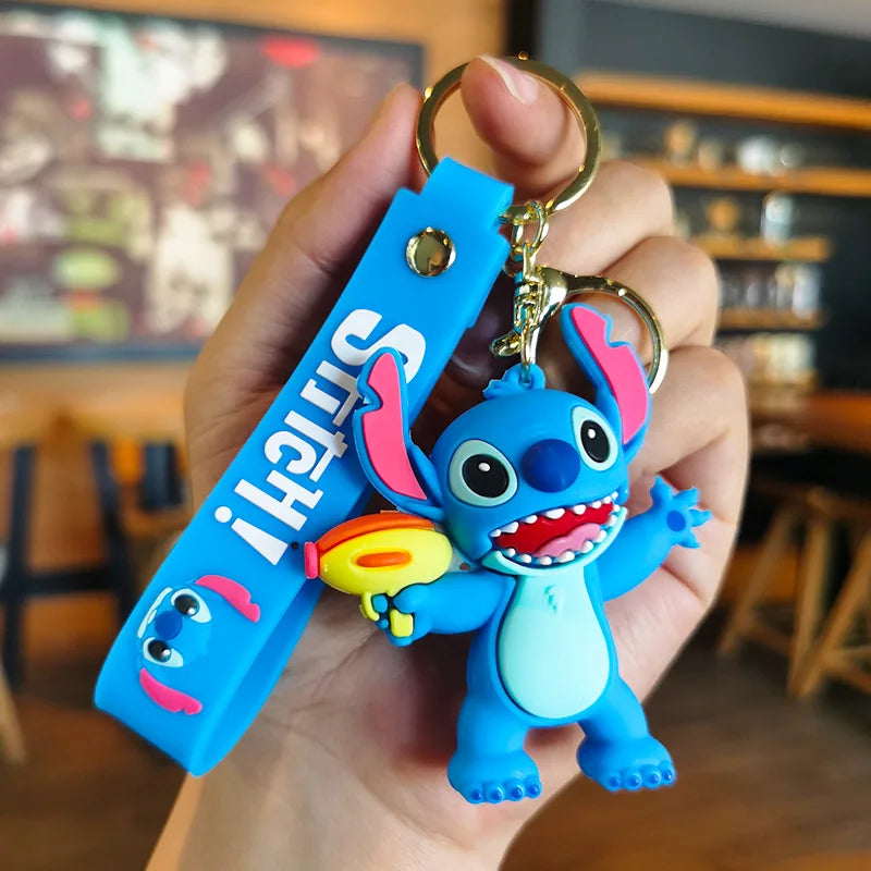 Cartoon Anime Disney Keychain Mickey Mouse Minnie Lilo &amp; Stitch Keyring Key Chain Car Pendant Kids Toys Gifts Wholesale