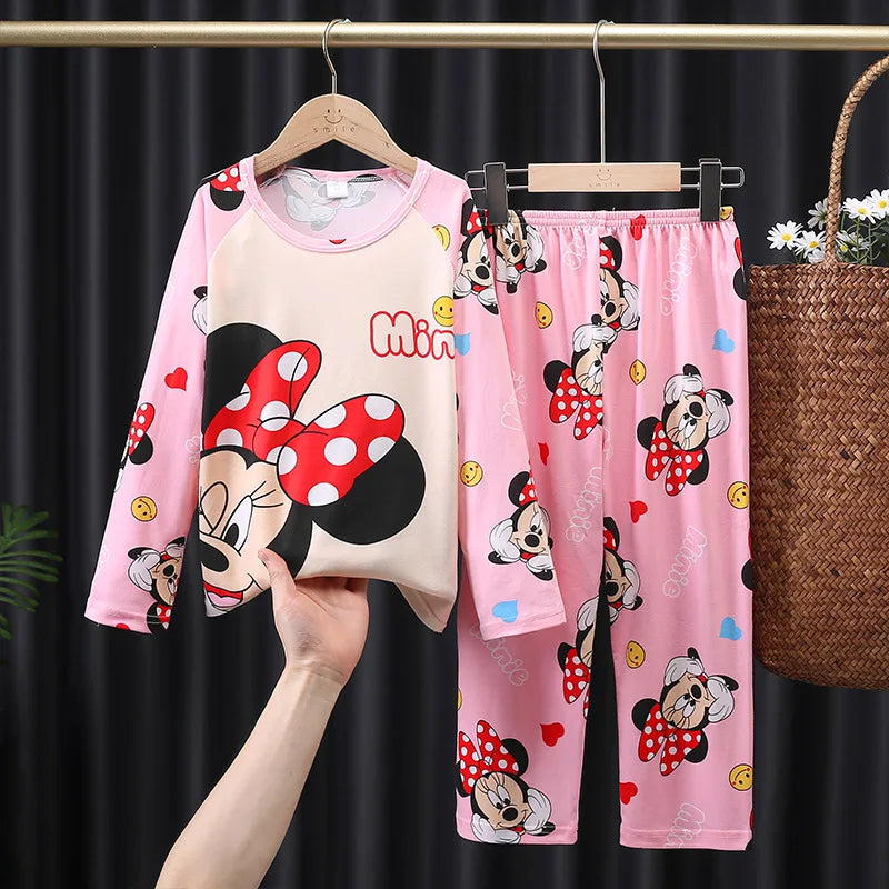 New Children Pyjamas Elsa nighty Girls Sets Kid Mermaid Home Wear Travel Pink nightwear Minnie Casual Sleepwear Suit