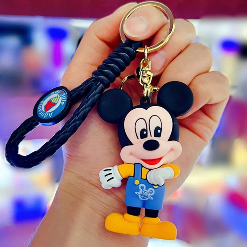 Cartoon Anime Disney Keychain Mickey Mouse Minnie Lilo &amp; Stitch Keyring Key Chain Car Pendant Kids Toys Gifts Wholesale