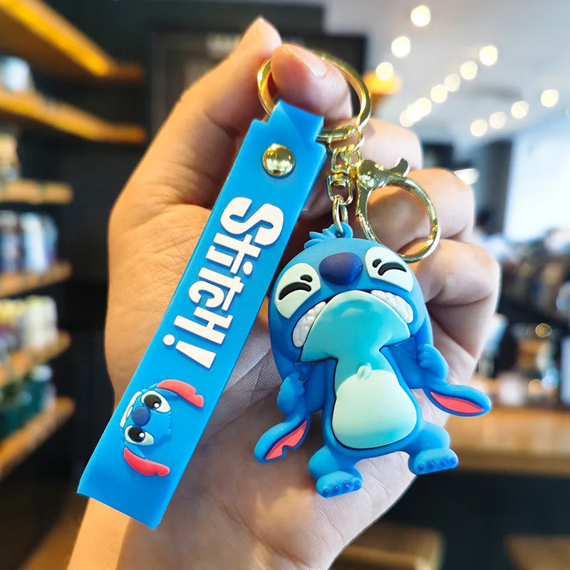 Cartoon Anime Disney Keychain Mickey Mouse Minnie Lilo &amp; Stitch New Keyring Key Chain Car Pendant Kids Toys Gifts Wholesale