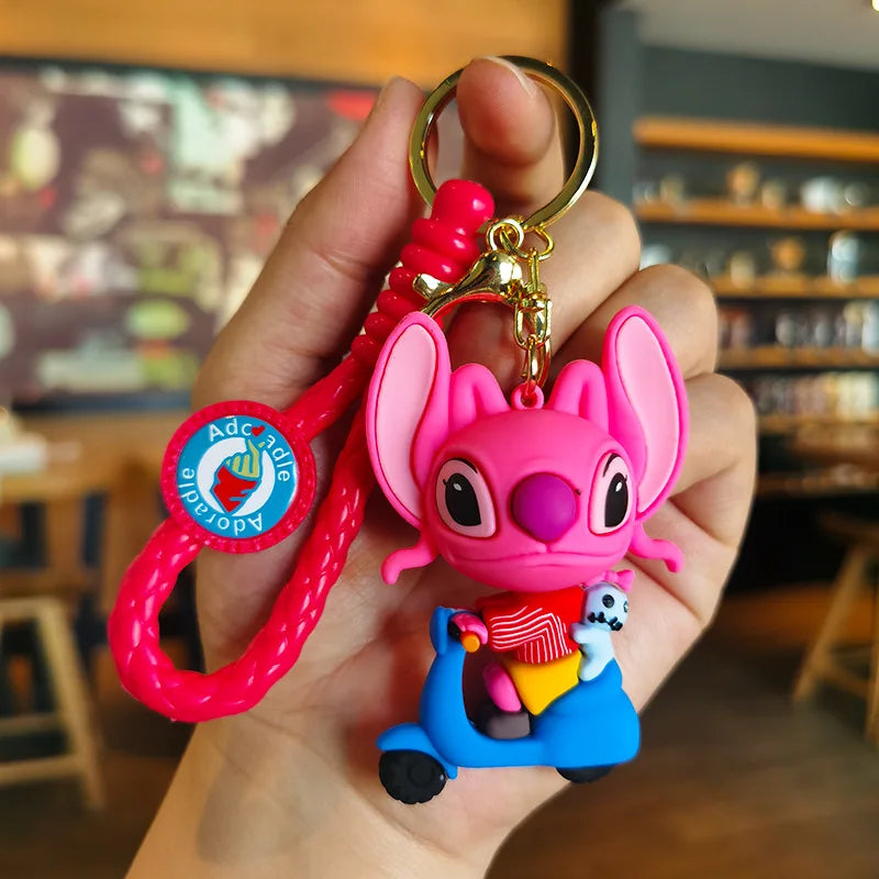 Cartoon Anime Disney Keychain Mickey Mouse Minnie Lilo &amp; Stitch Keyring Key Chain Car Pendant Kids Toys Gifts Wholesale