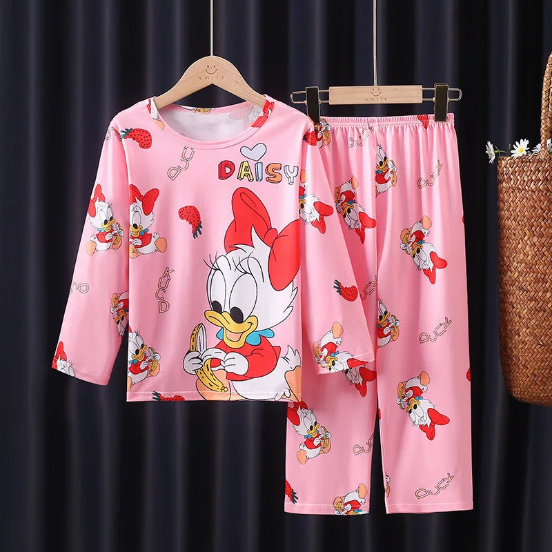 New Children Pyjamas Elsa nighty Girls Sets Kid Mermaid Home Wear Travel Pink nightwear Minnie Casual Sleepwear Suit