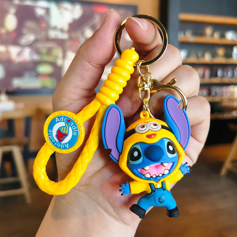 Cartoon Anime Disney Keychain Mickey Mouse Minnie Lilo &amp; Stitch New Keyring Key Chain Car Pendant Kids Toys Gifts Wholesale