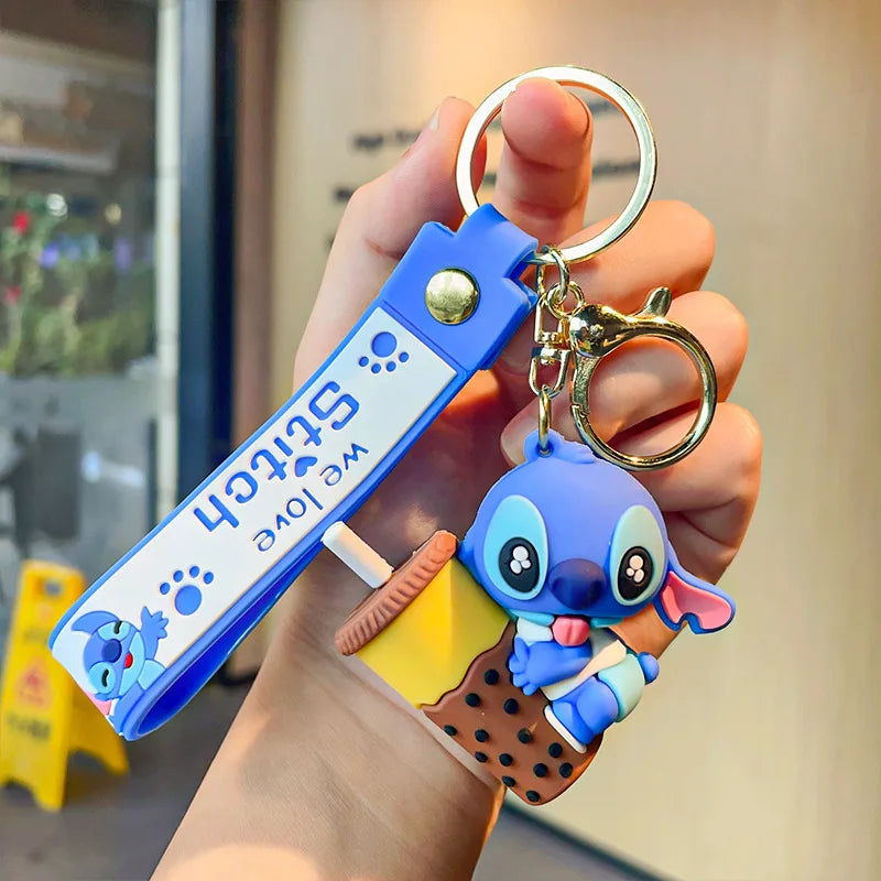 Cartoon Anime Disney Keychain Mickey Mouse Minnie Lilo &amp; Stitch New Keyring Key Chain Car Pendant Kids Toys Gifts Wholesale