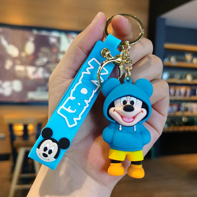 Cartoon Anime Disney Keychain Mickey Mouse Minnie Lilo &amp; Stitch Keyring Key Chain Car Pendant Kids Toys Gifts Wholesale