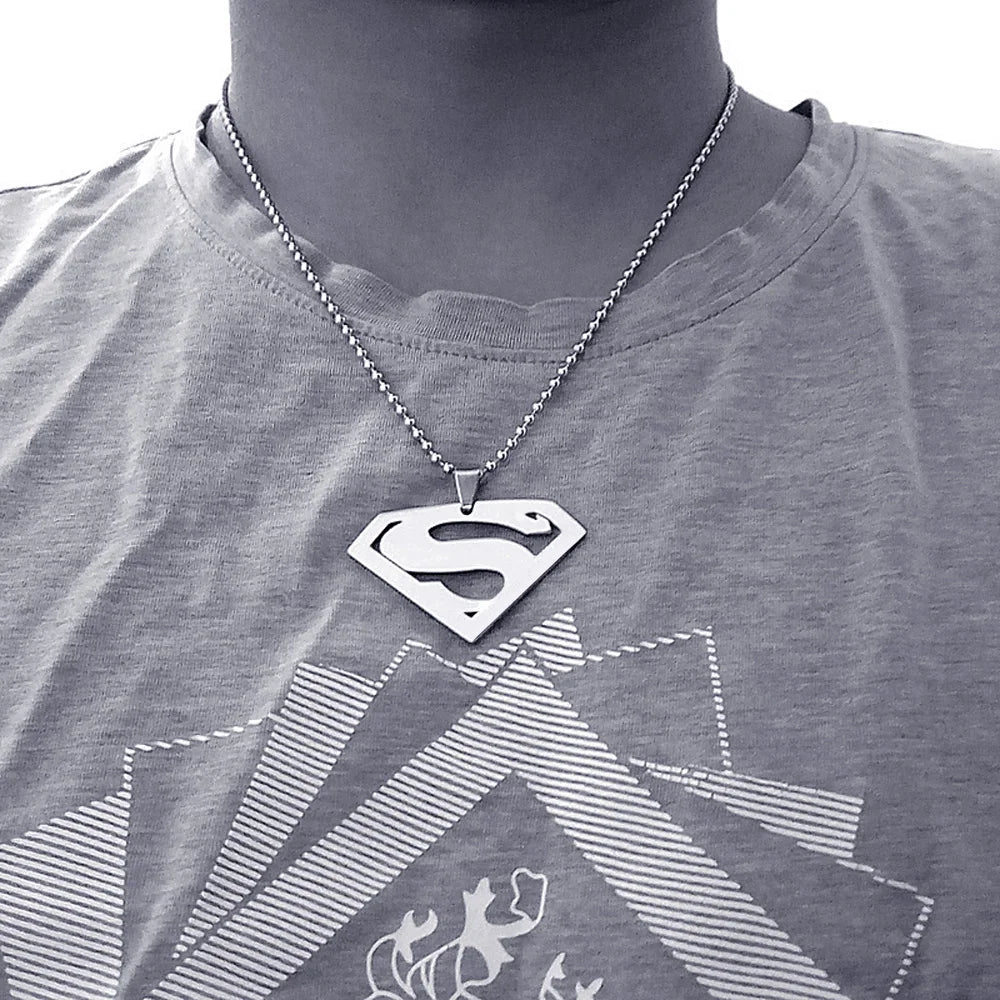 STEELBROS Never Fade High Polished Stainless Steel Movie Anime Pendant Super Hero Man Necklace Jewelry Gift For Boy Girl Kids