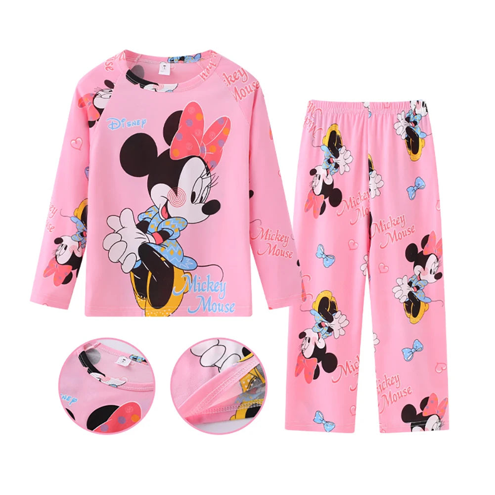 New Children Pyjamas Elsa nighty Girls Sets Kid Mermaid Home Wear Travel Pink nightwear Minnie Casual Sleepwear Suit