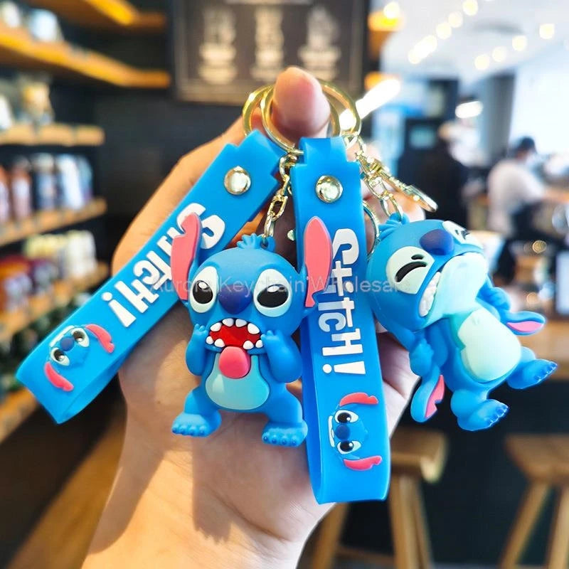 Cartoon Anime Disney Keychain Mickey Mouse Minnie Lilo &amp; Stitch New Keyring Key Chain Car Pendant Kids Toys Gifts Wholesale