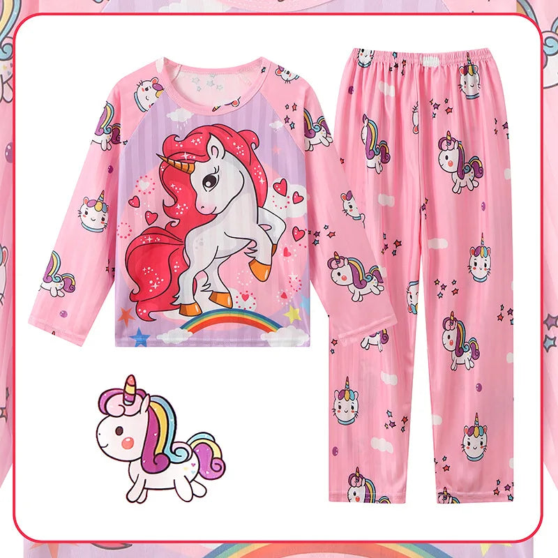 New Children Pyjamas Elsa nighty Girls Sets Kid Mermaid Home Wear Travel Pink nightwear Minnie Casual Sleepwear Suit
