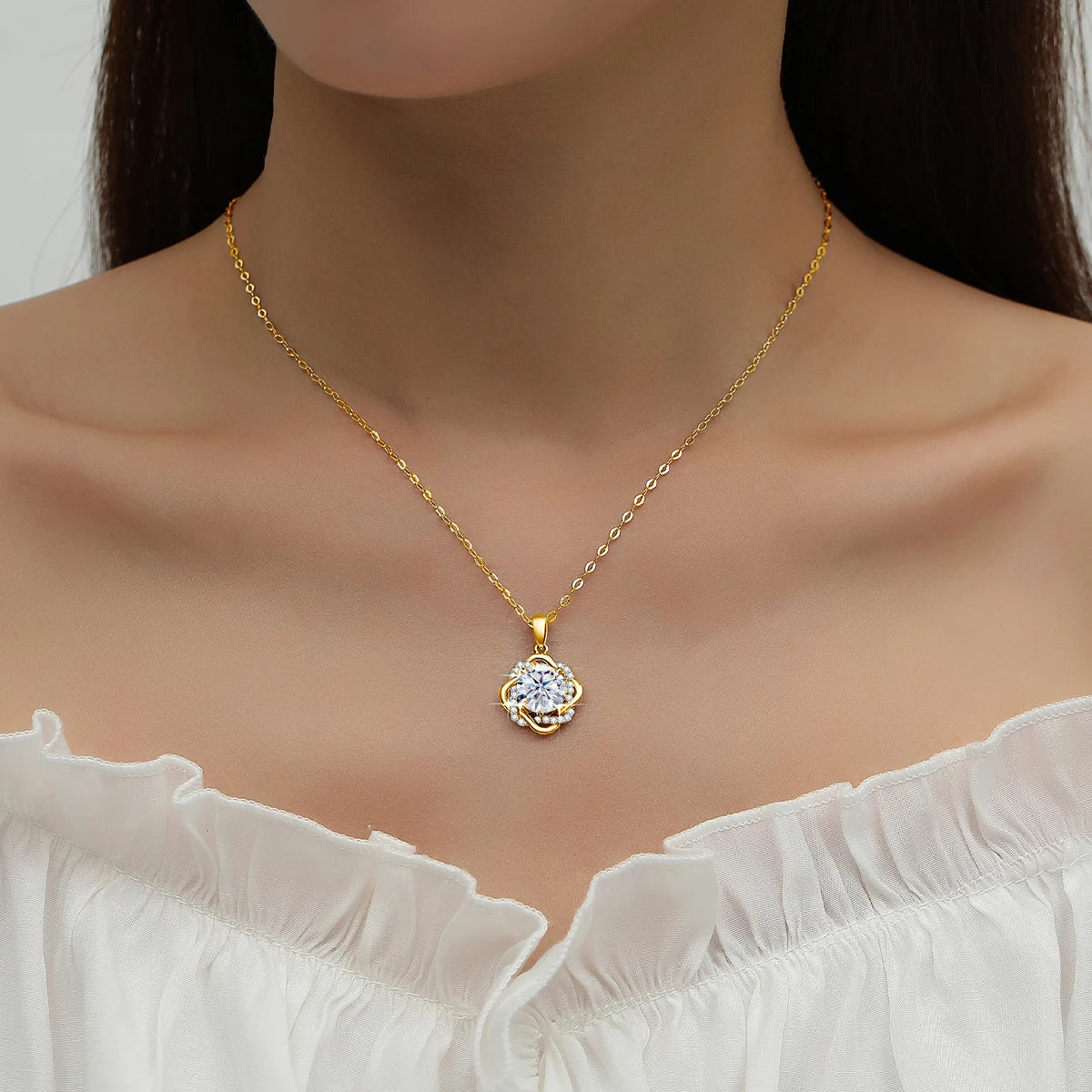 Star Of David 3ct Moissanite Necklace For Women With Certificate Original Luxury Gold Pendant Jewelry Christamas Gift Hot Sale