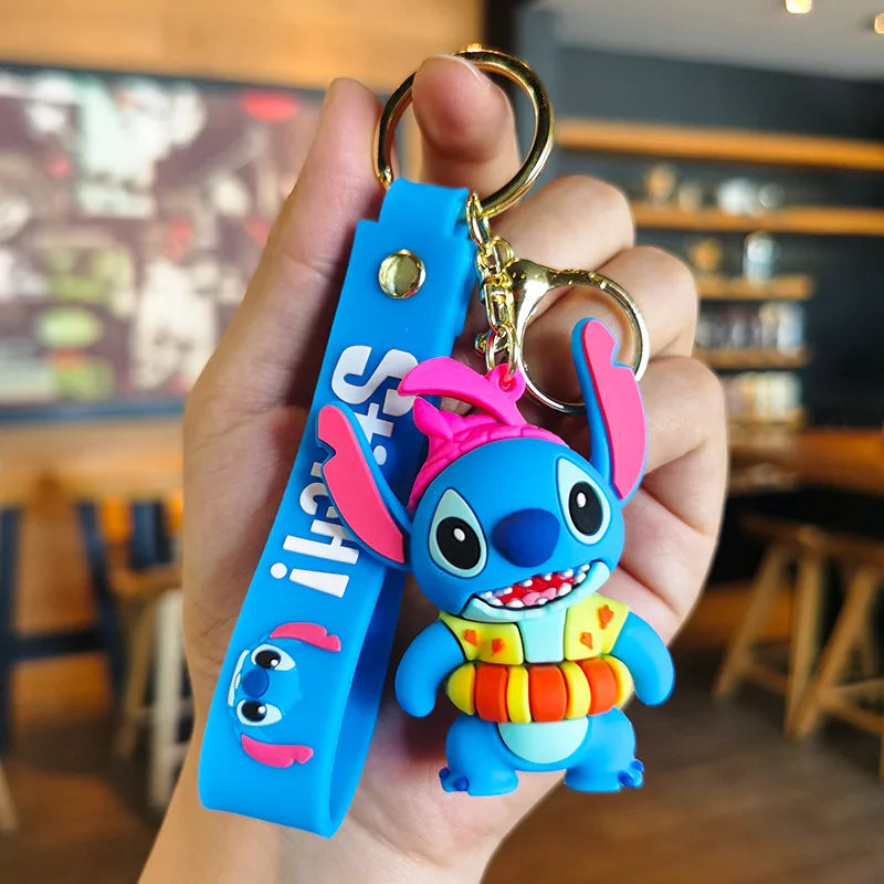 Cartoon Anime Disney Keychain Mickey Mouse Minnie Lilo &amp; Stitch New Keyring Key Chain Car Pendant Kids Toys Gifts Wholesale
