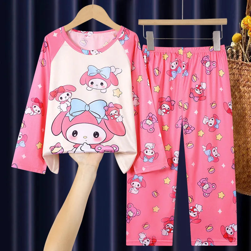 New Children Pyjamas Elsa nighty Girls Sets Kid Mermaid Home Wear Travel Pink nightwear Minnie Casual Sleepwear Suit