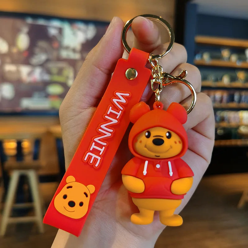 Cartoon Anime Disney Keychain Mickey Mouse Minnie Lilo &amp; Stitch Keyring Key Chain Car Pendant Kids Toys Gifts Wholesale