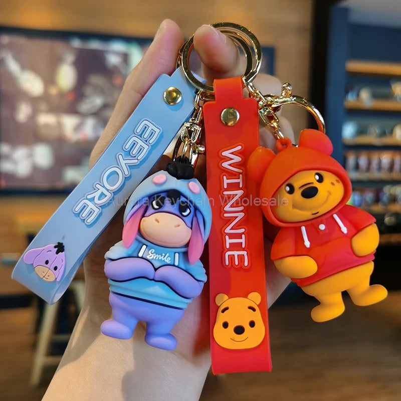 Cartoon Anime Disney Keychain Mickey Mouse Minnie Lilo &amp; Stitch New Keyring Key Chain Car Pendant Kids Toys Gifts Wholesale