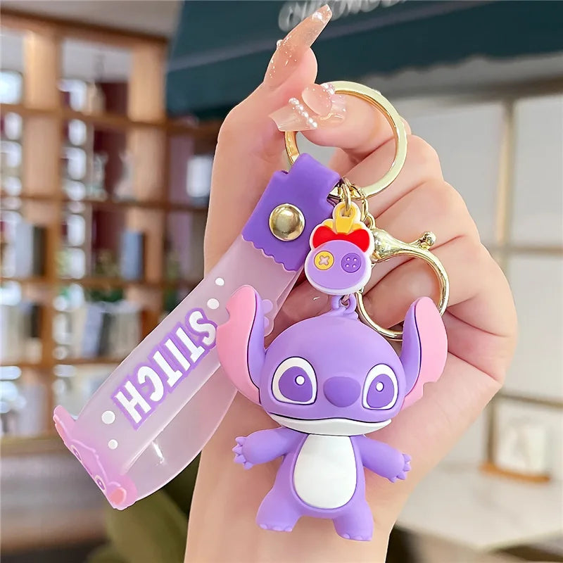 Cartoon Anime Disney Keychain Mickey Mouse Minnie Lilo &amp; Stitch New Keyring Key Chain Car Pendant Kids Toys Gifts Wholesale